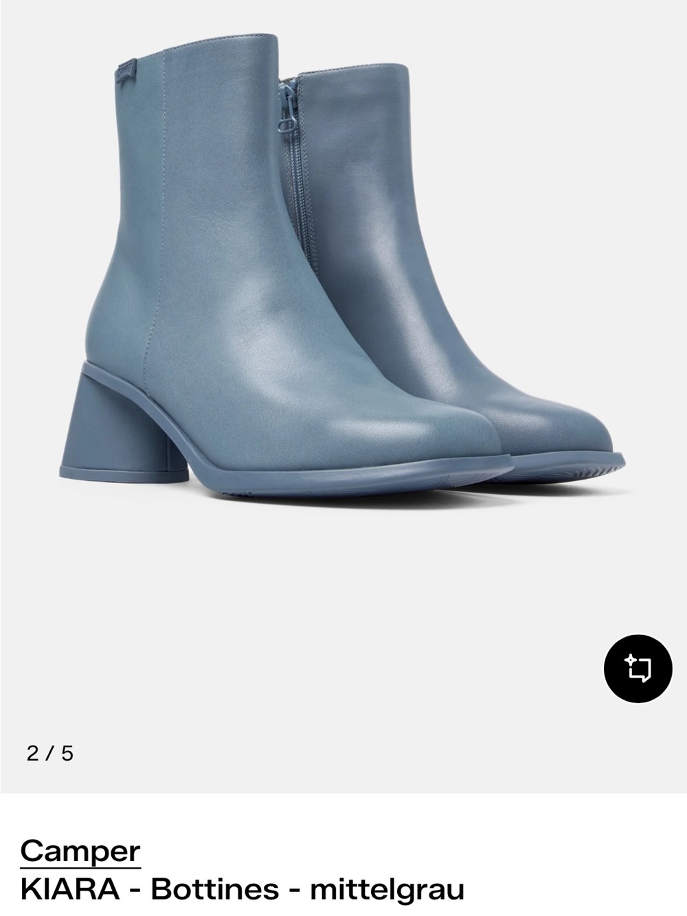 Camper KIARA Blue-Gray Leather Ankle Boots